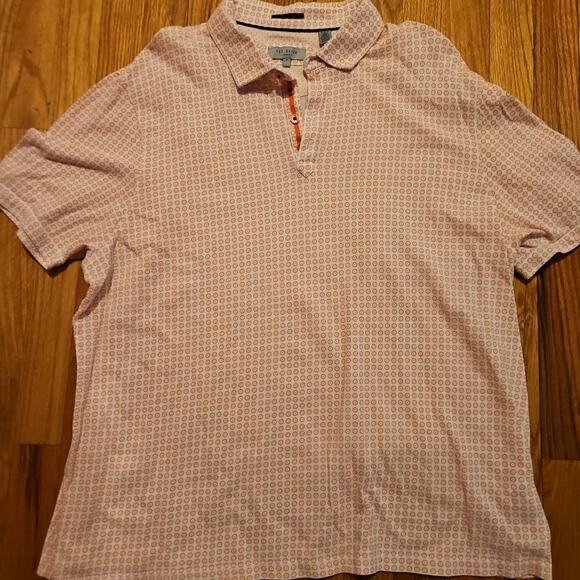 Ted Baker Men’s Cropper Geometric Print Shirt Short Sleeve Regular Fit 7 XL Golf - Picture 1 of 9